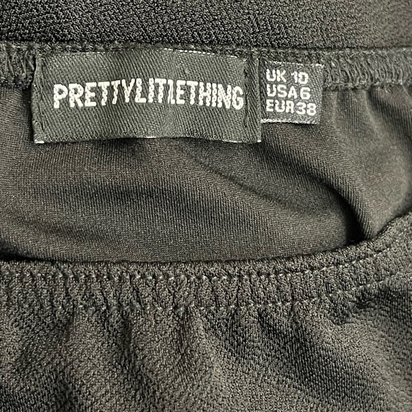 Pretty Little Thing Tube Black Dress w/ Slit - Picture 5 of 6